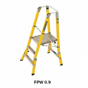 Branach 550mm Fibreglass WorkMaster Safety Platform 3 Step Ladder 0.9m Platform Ht (FPW0.9) - Aust Made