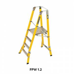 Branach 550mm Fibreglass WorkMaster Safety Platform 4 Step Ladder 1.2m Platform Ht (FPW1.2) - Aust Made