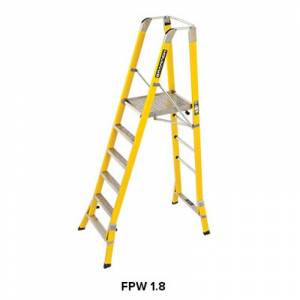 Branach 550mm Fibreglass WorkMaster Safety Platform 6 Step Ladder 1.8m Platform Ht (FPW1.8) - Aust Made
