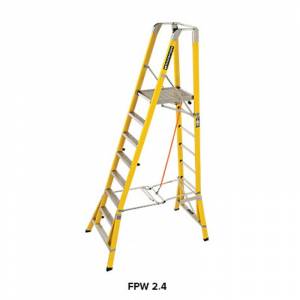 Branach 550mm Fibreglass WorkMaster Safety Platform 8 Step Ladder 2.4m Platform Ht (FPW2.4) - Aust Made