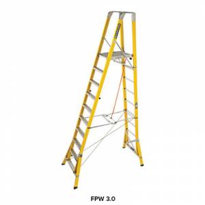 Branach 550mm Fibreglass WorkMaster Safety Platform 10 Step Ladder 3.0m Platform Ht (FPW3.0) - Aust Made