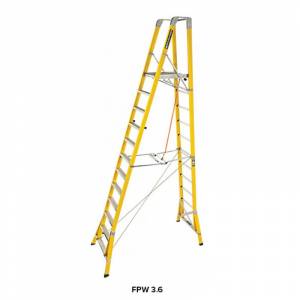 Branach 550mm Fibreglass WorkMaster Safety Platform 12 Step Ladder 3.6m Platform Ht (FPW3.6) - Aust Made