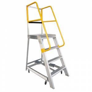Gorilla Aluminium Order Picking Ladder with Step Through Access - 200kg 1.2m  GOP04 - "MEGA" LADDER SALE