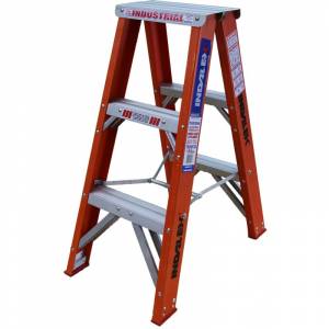Indalex Tradesman Fibreglass Double Sided Step Ladders 3ft 0.9m - 150kg Rated - TRDSF3D - "MEGA" LADDER SALE