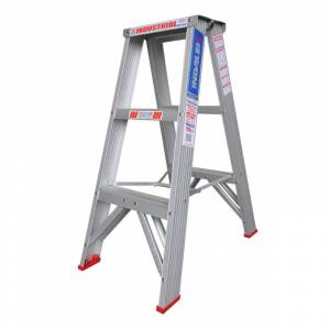 Indalex Tradesman Aluminium Double Sided Step Ladder 3ft 0.9m TRDS3D - 150kg Rated - "MEGA" LADDER SALE