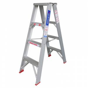 Indalex Tradesman Aluminium Double Sided Step Ladder 4ft 1.2m TRDS4D - 150kg Rated - "MEGA" LADDER SALE
