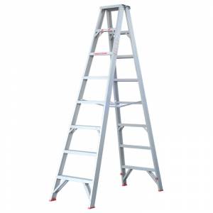 Indalex Tradesman Aluminium Double Sided Step Ladder 8ft 2.4m TRDS8D - 135kg Rated - "MEGA" LADDER SALE