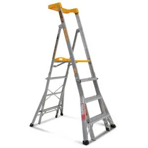 Gorilla 1.15m-1.75m 150kg Compact Aluminium Heavy Duty Adjustable Platform Ladder  RPL0406-I - "MEGA" LADDER SALE