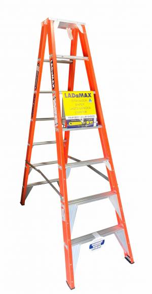 Ladamax Fibreglass 150kg Double Sided Ladder 7Ft - (2.1m) - Aust Made  FDS072 - "MEGA" LADDER SALE