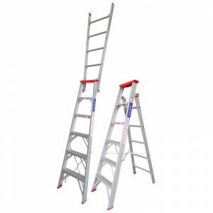 Indalex Tradesman Aluminium Dual Purpose Ladder 7ft 2.1m - 3.8m -150kg Rated - "MEGA" LADDER SALE