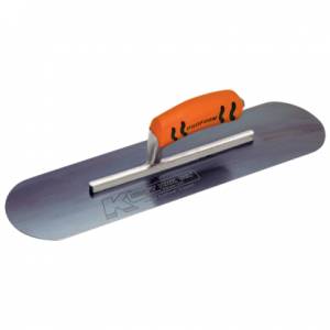 Kraft 16" x 4" Blue Steel Pool Trowel with a ProForm® Handle on a Short Shank - Rendering / Pool & Plastering Hand Tools