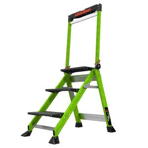 Little Giant Ladder Systems 11933 660mm 170kg Fibreglass Adjustable Step Ladder Stool with Handrails - "MEGA" LADDER SALE