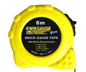 Kwikgauge 8m Brick Gauge Tape – with 83 Gauge