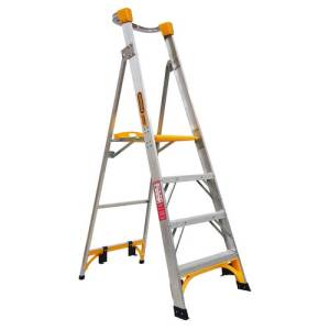 Gorilla Pro-Lite Aluminium Platform Ladder 4 Step 1.14m Platform 150kg Rated - PL004-PRO - "MEGA" LADDER SALE