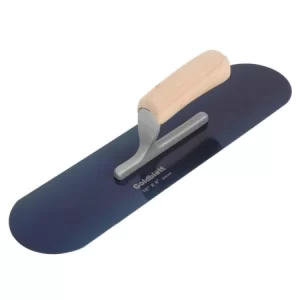 GOLDBLATT 400mm X 100mm BLUE STEEL POOL TROWEL WOOD HANDLE - GO6104