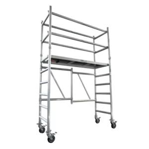 1.8m (Platform Height) Foldable Aluminium Mobile Narrow Scaffold - W: 0.74m x L: 1.8m