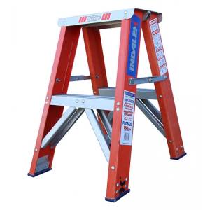 Indalex Pro Series Fibreglass Double Sided Step Ladders 2ft 0.6m - 180kg Rated - PROSF2D - "MEGA" LADDER SALE