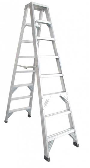 CLIMBMAX Aluminium Double Sided Step Ladder 150 kg 8ft 2.4m - "MEGA" LADDER SALE  -