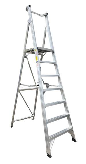 CLIMBMAX 150kg Rated Aluminium Platform Ladder 7 Step (7ft / 2.1m Platform Height)- "MEGA" LADDER SALE