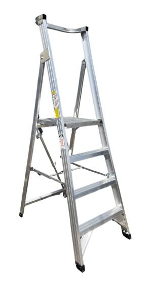 CLIMBMAX 150kg Rated Aluminium Platform Ladder 4 Step (4ft /1.2m Platform Height) - "MEGA" LADDER SALE