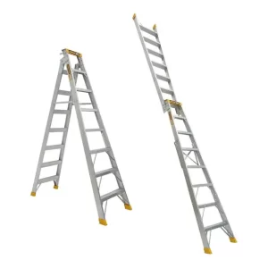 Gorilla 2.4-4.5m (8-15') Heavy Duty Industrial Dual Purpose Double Sided Step Ladder - 180Kg Rated - DM008-HD - "MEGA" LADDER SALE