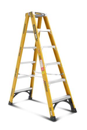 Gorilla FSM006-HD 1.8m 180kg Rated 6-Step Double Sided Fibreglass Ladder - "MEGA" LADDER SALE