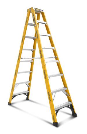 Gorilla FSM008-HD 2.4m 180kg Rated 8-Step Double Sided Fibreglass Ladder - "MEGA" LADDER SALE