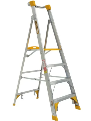 Gorilla 1.2m (4') Heavy Duty Industrial Aluminium Platform Ladder - 180Kg Rated - PL004-HD - "MEGA" LADDER SALE