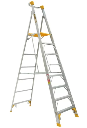 Gorilla 2.4m (8') Heavy Duty Industrial Aluminium Platform Ladder - 180Kg Rated - PL008-HD - "MEGA" LADDER SALE