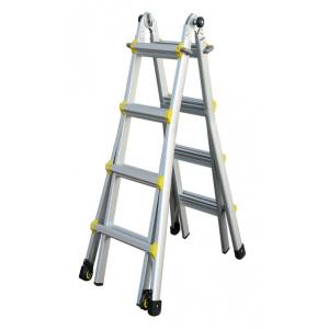 Indalex Pro Series Aluminium Telescopic Ladder 15ft 1.3m - 4.5m  PROMT15 - 150kg Rated - "MEGA" LADDER SALE