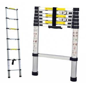 Aluminium Lightweight Telescopic Ladder 150kg Rated 0.7m - 2.0m with Carry Bag