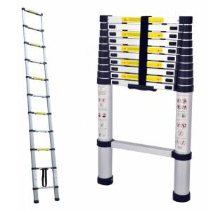 Aluminium Lightweight Telescopic Ladder 150kg Rated 0.89m - 3.8m with Carry Bag