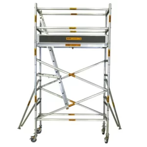 3.0m – 3.4m (Platform Height) Aluminium Mobile Narrow Scaffold - W: 0.74m x L: 2.0m