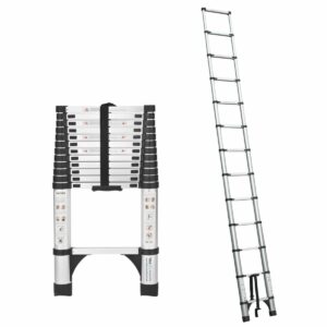 Aluminium Lightweight Telescopic Ladder 150kg Rated 0.93m - 4.4m with Carry Bag