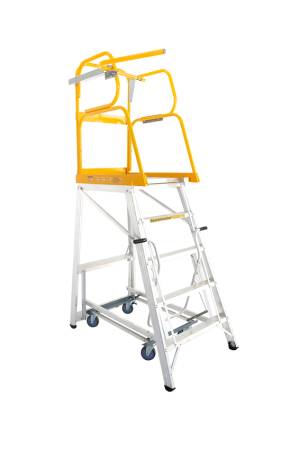 Stockmaster Navigator PRO Model 4 Steps Order Picking Ladder -150kg Load Rated - SM-NP04