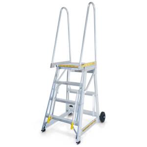 StockMaster 3 Steps Step-Thru Access Mobile Ladder - 150Kg Load Rated - SM-ST03