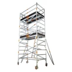 4.2m – 4.6m (Platform Height) Aluminium Mobile Wide Scaffold - W: 1.3m x L: 2.5m